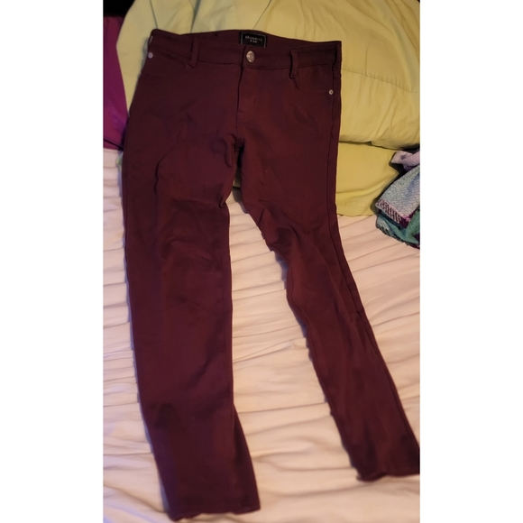 NWOT Burgundy Skinny Pants - Picture 2 of 4